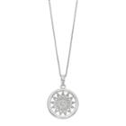 Timeless Sterling Silver Cubic Zirconia Sun Pendant Necklace, Women's, Size: 18, White