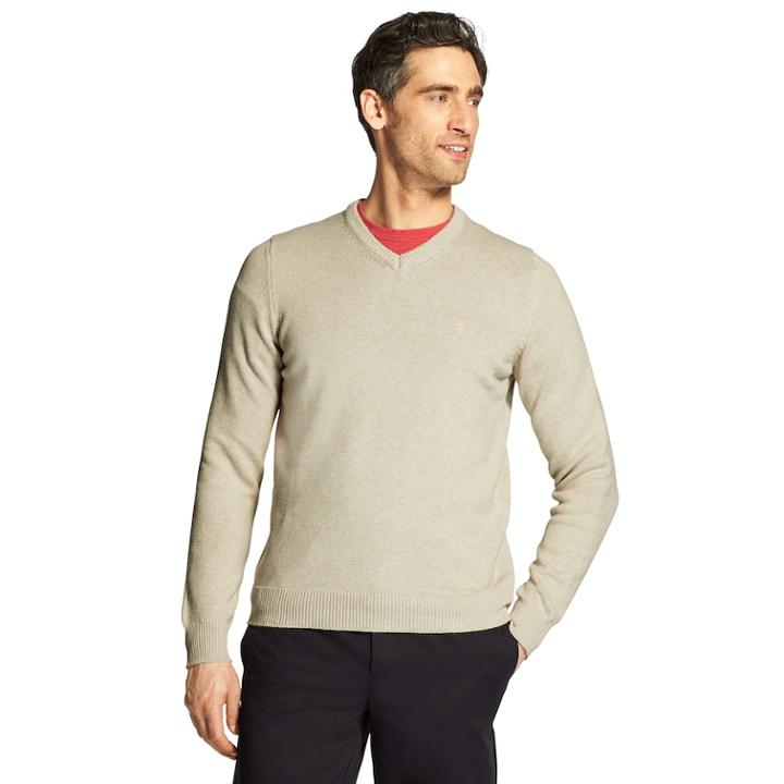 Men's Izod Premium Essentials Classic-fit V-neck Sweater, Size: Xxl, Med Beige