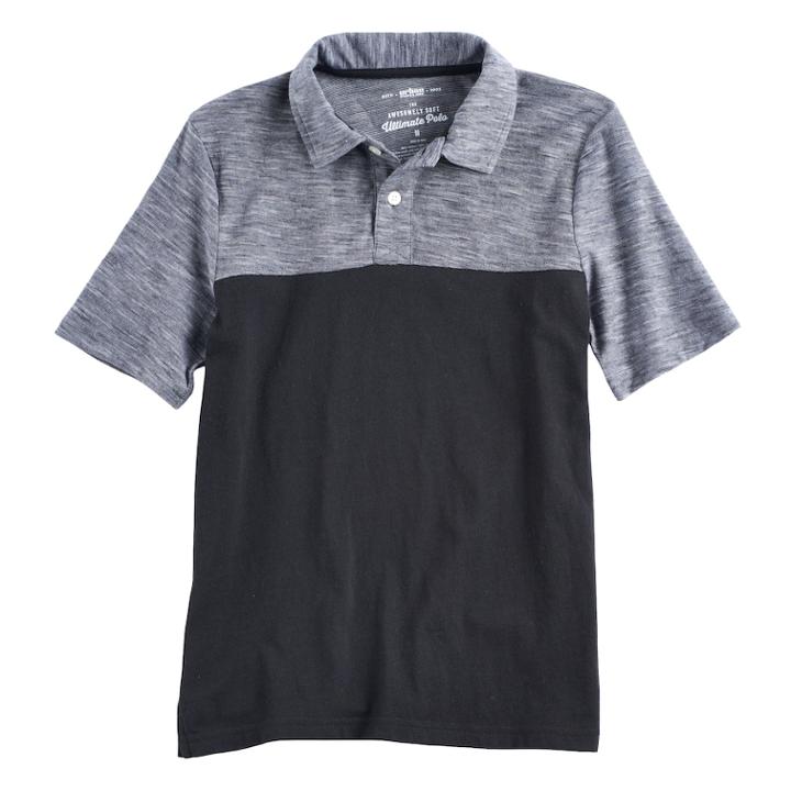 Boys 8-20 Urban Pipeline&reg; Ultimate Pieced Polo, Size: Small, Black