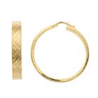 14k Gold Over Silver Textured Hoop Earrings, Women's