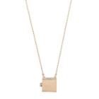 Square Locket Necklace, Women's, Gold