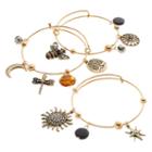 Apt. 9&reg; Sun, Star, Bee, Dragonfly & Tree Charm Bangle Bracelet Set, Women's, Black