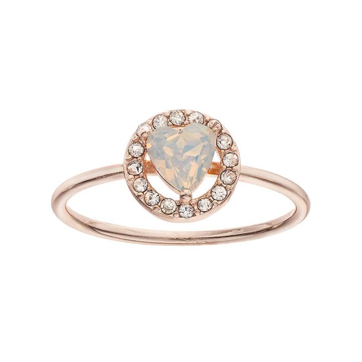 Lc Lauren Conrad Heart Halo Ring, Women's, Size: 7, Blue