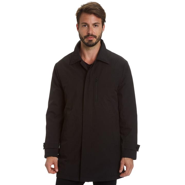Men's Haggar Three-quarter Length City Coat, Size: Small, Black