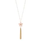 Lc Lauren Conrad Flower Pendant Tassel Necklace, Women's, Pink