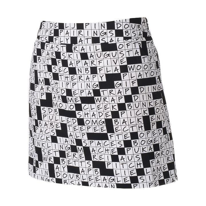 Women's Loudmouth Golf World Puzzle Print Skort, Size: 8, Black