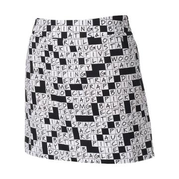 Women's Loudmouth Golf World Puzzle Print Skort, Size: 8, Black