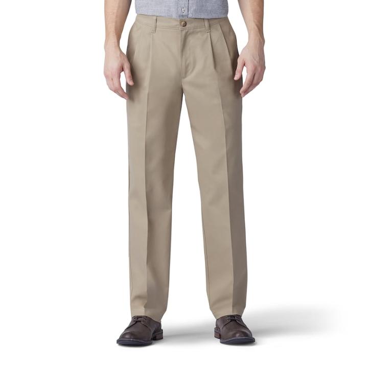 Men's Lee Total Freedom Relaxed-fit Comfort Stretch Pants, Size: 33x29, Beig/green (beig/khaki)