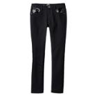 Girls 7-16 & Plus Size So&reg; Embellished Sequin Pocket Stretchy Jeggings, Size: 12 1/2, Black