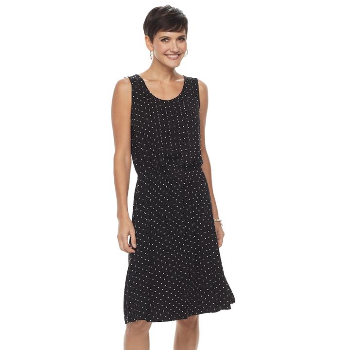 Women's Croft & Barrow&reg; Pleated Tank Dress, Size: Xxl, Black