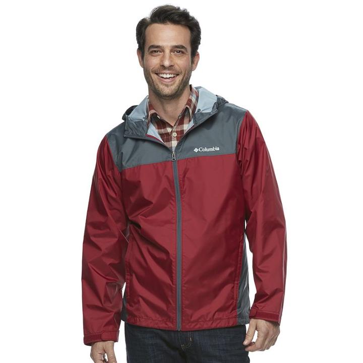 Men's Columbia Weather Drain Rain Jacket, Size: Xxl, Dark Red