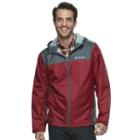 Men's Columbia Weather Drain Rain Jacket, Size: Xxl, Dark Red