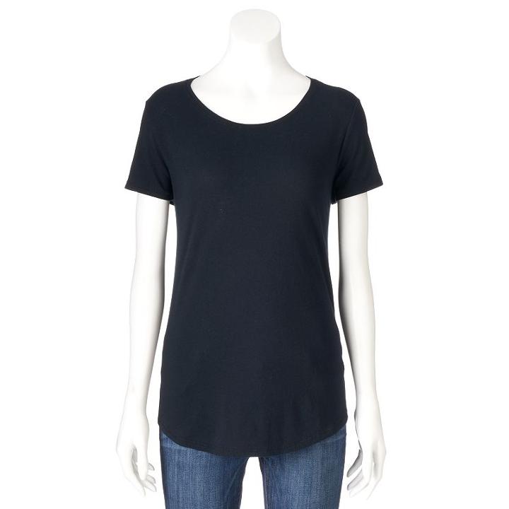 Women's Sonoma Goods For Life Essential Crewneck Tee, Size: Medium, Black