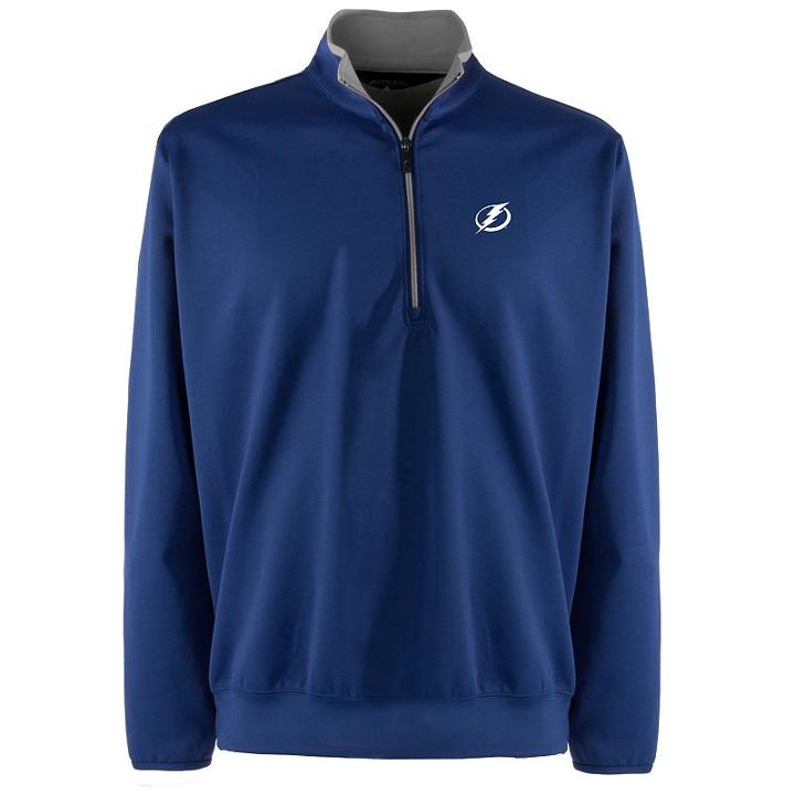 Men's Tampa Bay Lightning 1/4-zip Leader Pullover, Size: Large, Blue