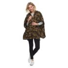 Madden Nyc Camouflage Hooded Ruana, Women's, Green Oth