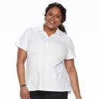 Plus Size Croft & Barrow&reg; Johnny Collar Polo, Women's, Size: 2xl, White