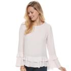 Women's Apt. 9&reg; Tiered Ruffle Top, Size: Large, Light Pink