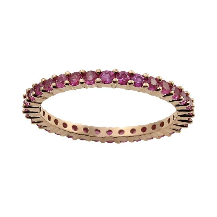 10k Rose Gold Pink Sapphire Eternity Wedding Ring, Women's, Size: 8