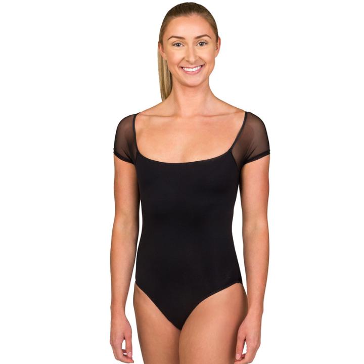 Women's Danskin Sheer Sleeve Black Dance Leotard, Size: Small