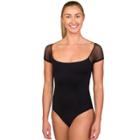 Women's Danskin Sheer Sleeve Black Dance Leotard, Size: Small
