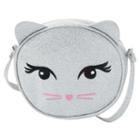 Girls 4-16 Capelli Glitter Kitten Face Crossbody Bag, Girl's, Grey Other