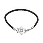 Crystal Sterling Silver Snowflake Link Woven Leather Bracelet, Women's, Size: 7.5, White