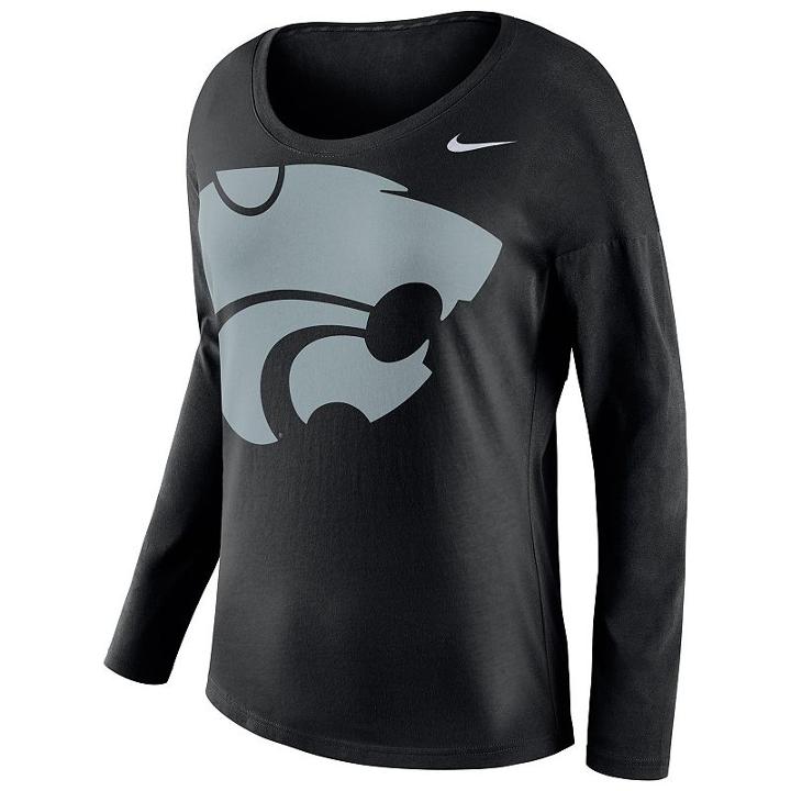Women's Nike Kansas State Wildcats Tailgate Long-sleeve Top, Size: Large, Black