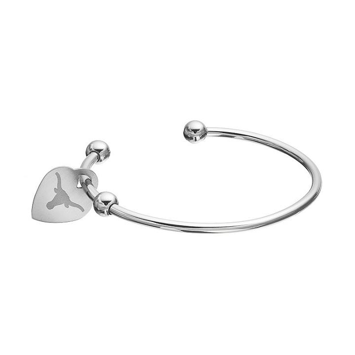 Fiora Stainless Steel Texas Longhorns Charm Cuff Bracelet, Women's, Size: 7.5, Grey