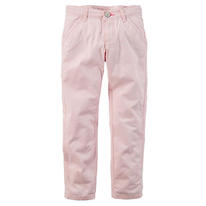 Girls 4-8 Carter's Solid Twill Pants, Girl's, Size: 5, Light Pink