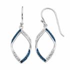 Silver Luxuries Crystal Marquise Drop Earrings, Women's, Blue