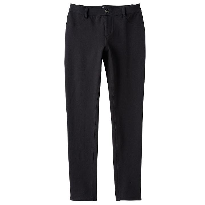 Girls 7-16 & Plus Size So&reg; Black Knit Jeggings, Girl's, Size: 10