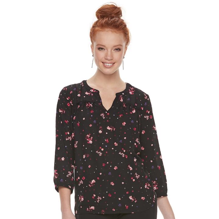 Women's Elle&trade; Peasant Top, Size: Xs, Black