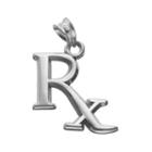 Logoart Sterling Silver Rx Pharmacist Pendant, Women's, Grey