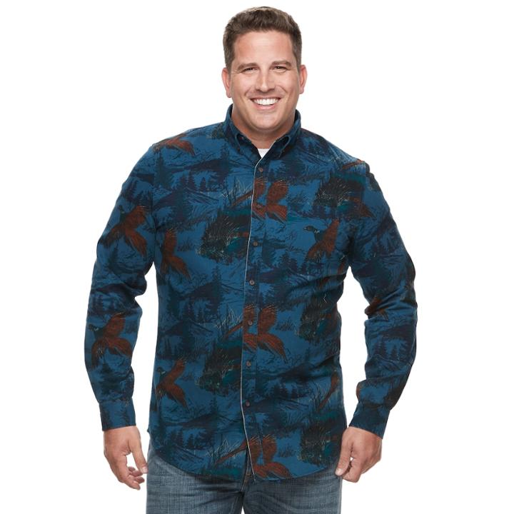 Big & Tall Croft & Barrow&reg; Regular-fit Twill Button-down Shirt, Men's, Size: 3xb, Med Blue