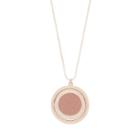 Glitter Disc Pendant Necklace, Women's, Light Pink