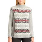 Women's Chaps Fairisle Mockneck Sweater, Size: Xs, Grey