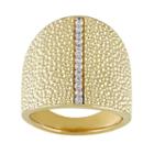V19.69 Italia 18k Gold Over Silver White Sapphire Dome Ring, Women's, Size: 7