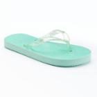 Girls 4-16 So&reg; Sparkle Glitter Flip Flops, Girl's, Size: M(12/13), Med Green