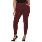 Plus Size Kate And Sam Super Stretch Pull-on Pants, Women's, Size: 2xl, Dark Red