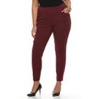 Plus Size Kate And Sam Super Stretch Pull-on Pants, Women's, Size: 2xl, Dark Red