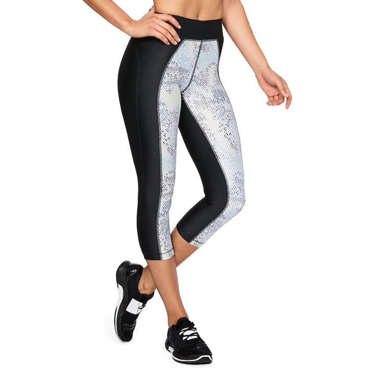 Women's Under Armour High Waisted Heatgear Print Capri Leggings, Size: Xs, Black