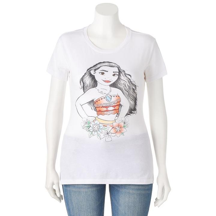 Disney's Moana Juniors' Plus Size Graphic Tee, Girl's, Size: 1xl, White