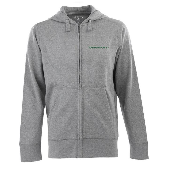 Men's Oregon Ducks Signature Full-zip Fleece Hoodie, Size: Xl, Grey