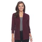 Women's Apt. 9&reg; Chevron Open-front Cardigan Sweater, Size: Medium, Red
