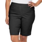Plus Size Dana Buchman Pull On Bermuda Shorts, Women's, Size: 2xl, Black
