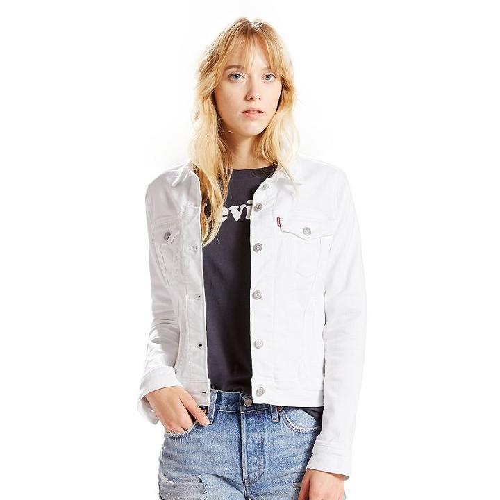 Women's Levi's Denim Trucker Jacket, Size: Xl, White Oth