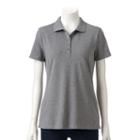 Women's Croft & Barrow&reg; Classic Solid Polo, Size: Small, Med Grey
