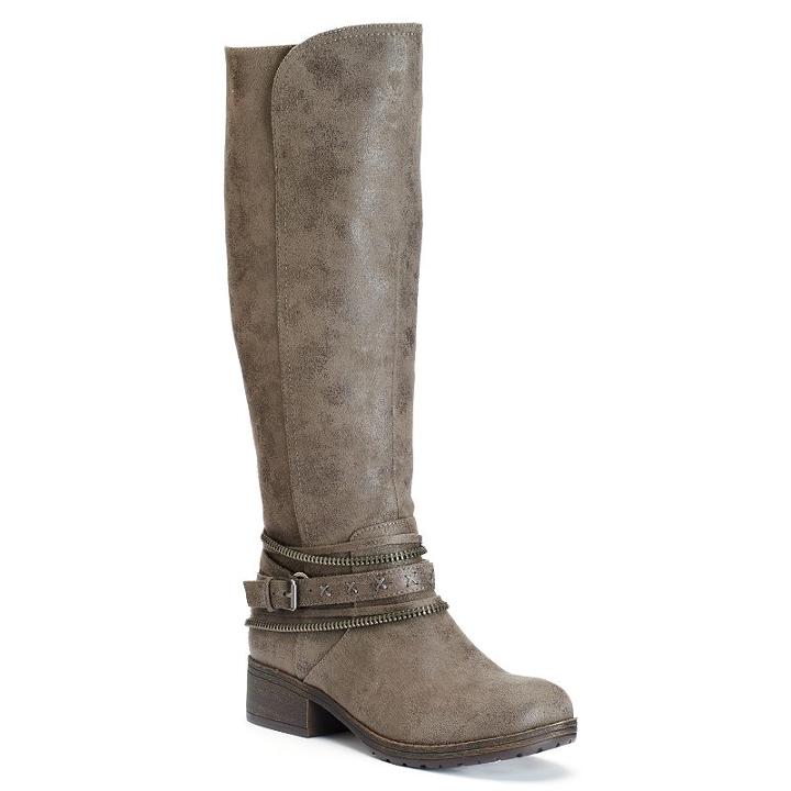 So&reg; Women's Overlay Riding Boots, Girl's, Size: Medium (6), Grey