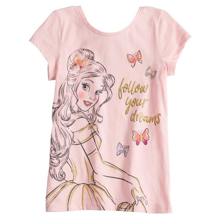 Disney's Beauty & The Beast Belle Girls 4-10 Follow Your Dreams Graphic Tee By Disney/jumping Beans&reg;, Size: 8, Light Pink