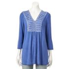 Women's World Unity Embellished Crochet Top, Size: Xxl, Dark Blue